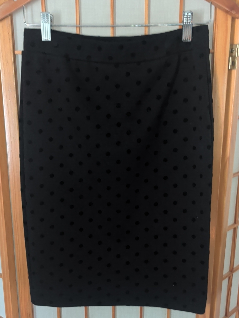 Black Polka Dot Pencil Skirt